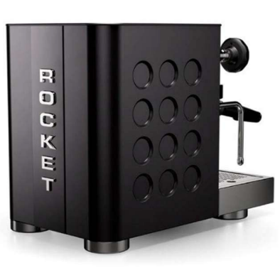 Rocket Appartamento (Black/Black), Mahlkonig x54 grinder, Subscale, Knockbox, and Tamping Mat